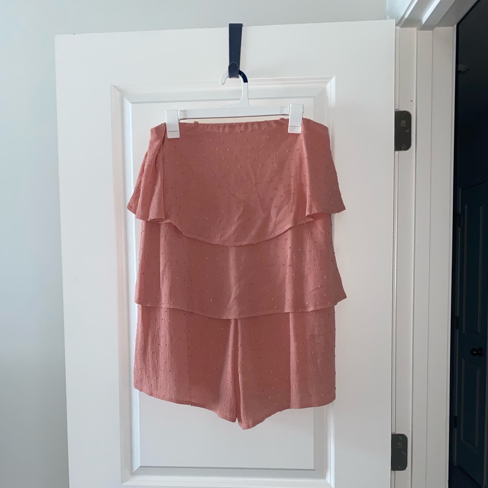 Pink Loose Fitted Polka-Dot Romper